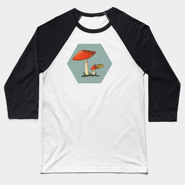 Mushrooms Baseball T-Shirt by Tovi-98